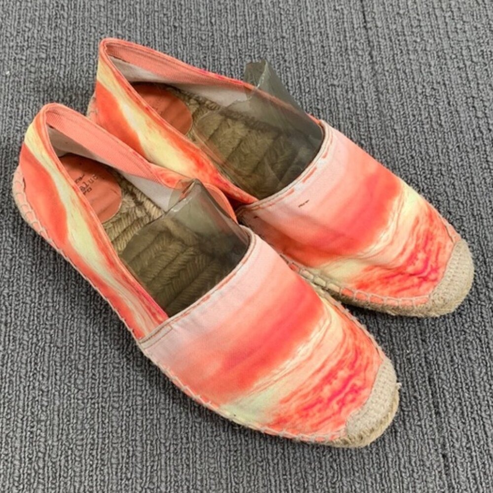 Zara Trafaluc Espadrille Flats Slip on Womens Size EU 38 US 7.5 Orange Ombre